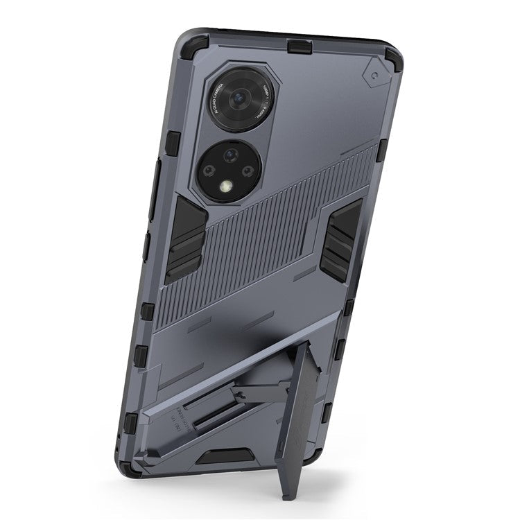 Cool Style Armor Heavy Duty Combo Hybrid PC + TPU Anti-Fall Case with Kickstand for Honor 50 Pro / Huawei nova 9 Pro - Dark Blue