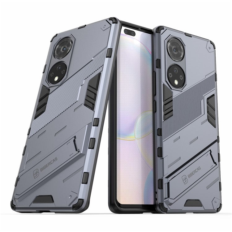 Cool Style Armor Heavy Duty Combo Hybrid PC + TPU Anti-Fall Case with Kickstand for Honor 50 Pro / Huawei nova 9 Pro - Dark Blue