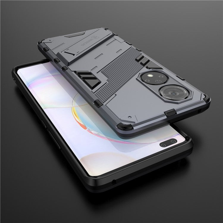 Cool Style Armor Heavy Duty Combo Hybrid PC + TPU Anti-Fall Case with Kickstand for Honor 50 Pro / Huawei nova 9 Pro - Dark Blue