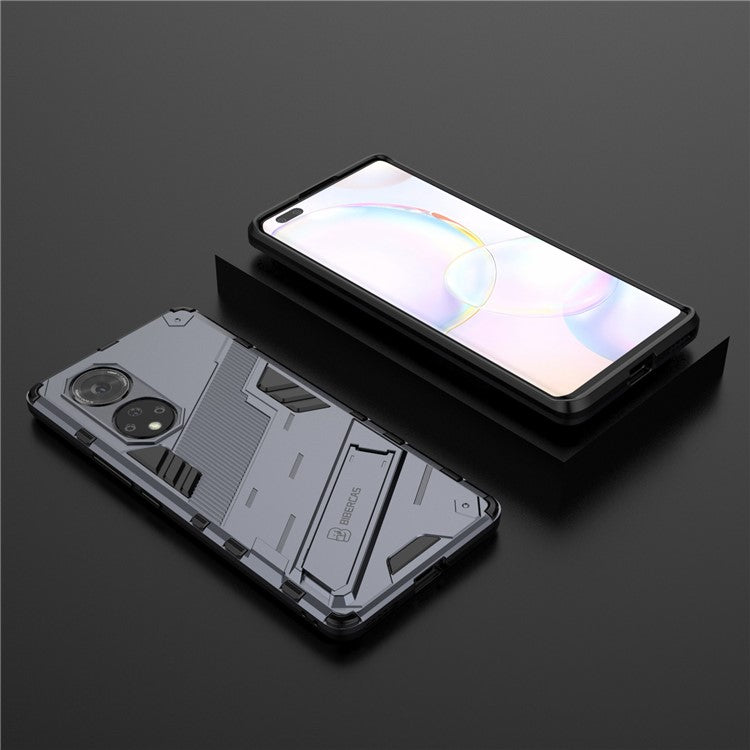 Cool Style Armor Heavy Duty Combo Hybrid PC + TPU Anti-Fall Case with Kickstand for Honor 50 Pro / Huawei nova 9 Pro - Dark Blue