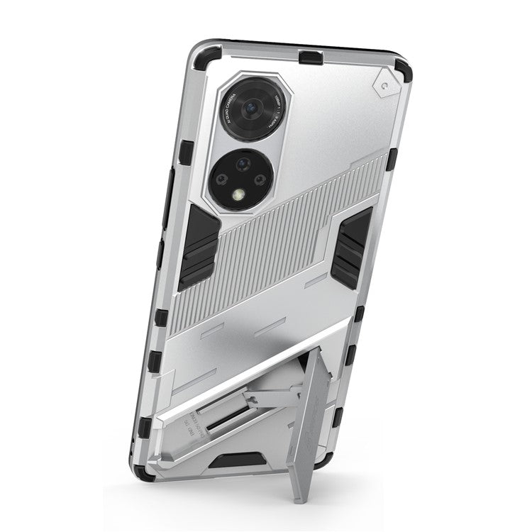 Cool Style Armor Heavy Duty Combo Hybrid PC + TPU Anti-Fall Case with Kickstand for Honor 50 Pro / Huawei nova 9 Pro - White