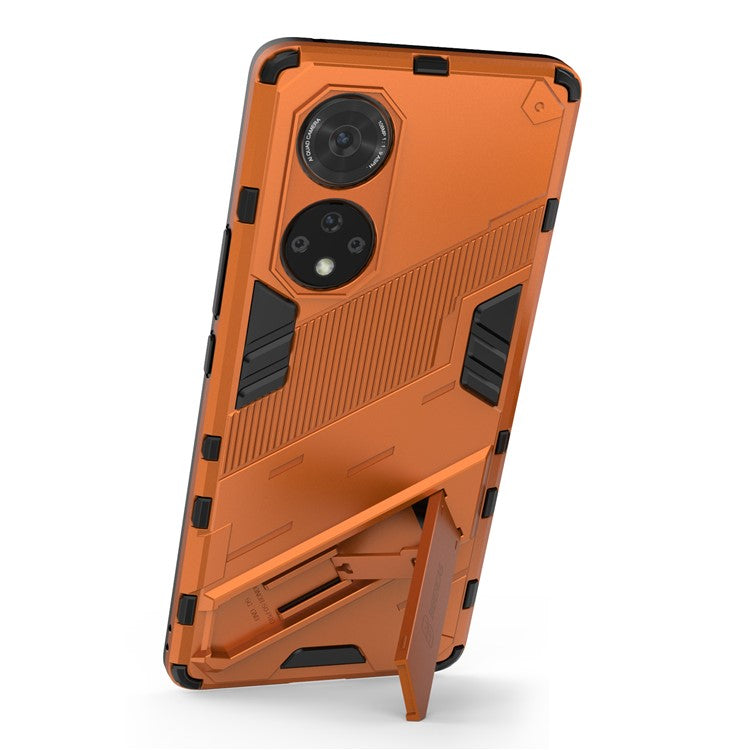 Cool Style Armor Heavy Duty Combo Hybrid PC + TPU Anti-Fall Case with Kickstand for Honor 50 Pro / Huawei nova 9 Pro - Orange