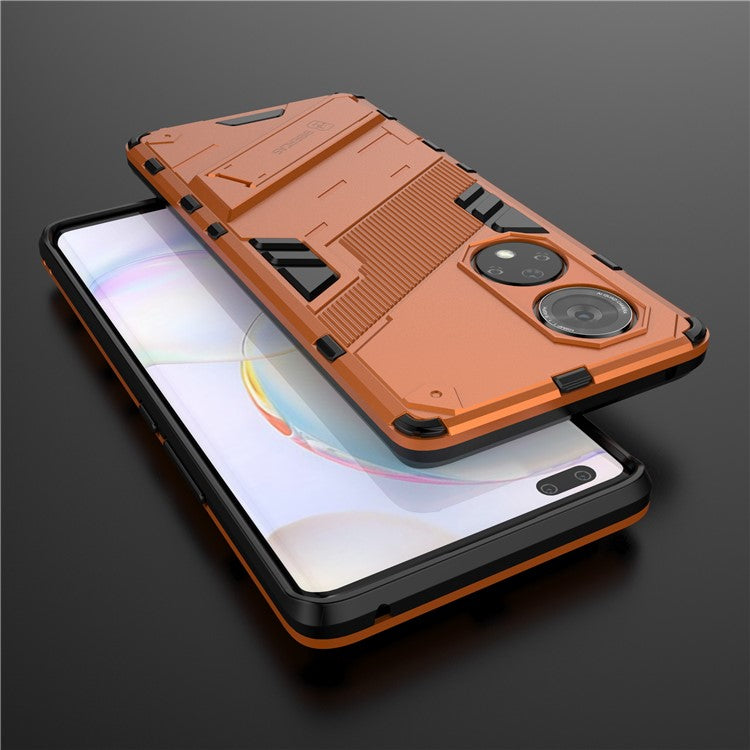 Cool Style Armor Heavy Duty Combo Hybrid PC + TPU Anti-Fall Case with Kickstand for Honor 50 Pro / Huawei nova 9 Pro - Orange