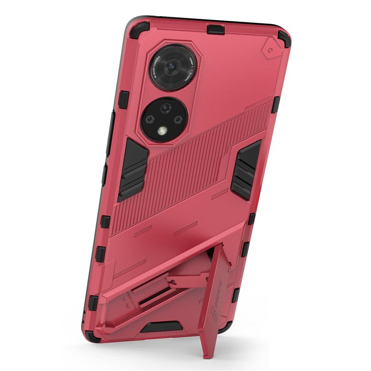 Cool Style Armor Heavy Duty Combo Hybrid PC + TPU Anti-Fall Case with Kickstand for Honor 50 Pro / Huawei nova 9 Pro - Rose