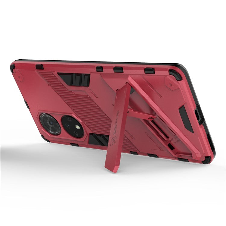 Cool Style Armor Heavy Duty Combo Hybrid PC + TPU Anti-Fall Case with Kickstand for Honor 50 Pro / Huawei nova 9 Pro - Rose