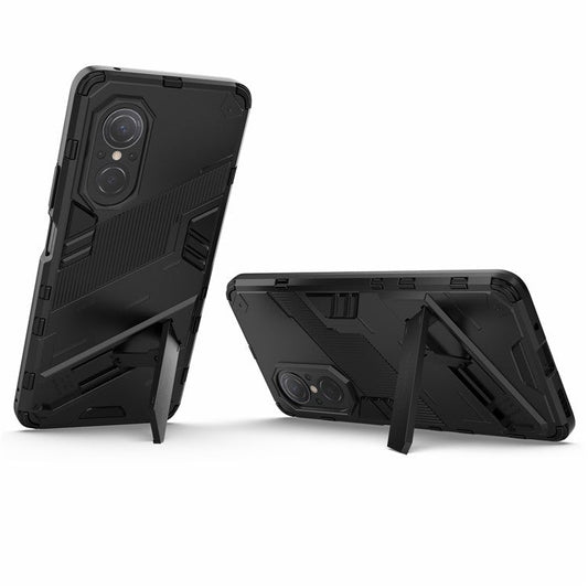 PC + TPU Combo Case Kickstand Design Protective Mobile Phone Case for Honor 50 SE/Huawei nova 9 SE - Black