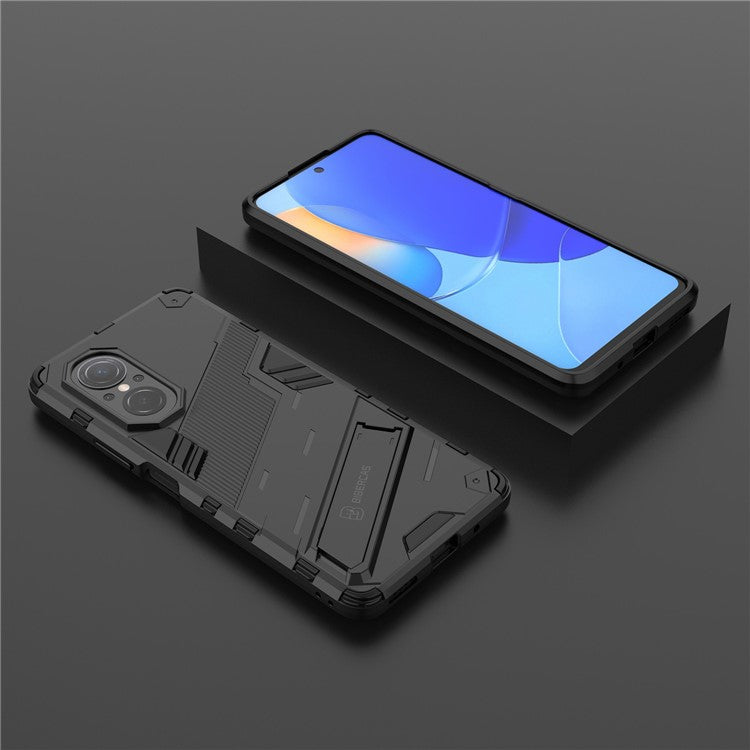 PC + TPU Combo Case Kickstand Design Protective Mobile Phone Case for Honor 50 SE/Huawei nova 9 SE - Black