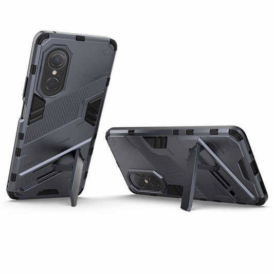 PC + TPU Combo Case Kickstand Design Protective Mobile Phone Case for Honor 50 SE/Huawei nova 9 SE - Dark Blue