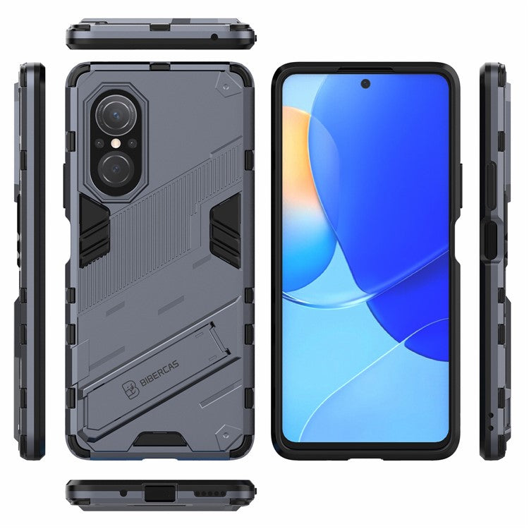 PC + TPU Combo Case Kickstand Design Protective Mobile Phone Case for Honor 50 SE/Huawei nova 9 SE - Dark Blue