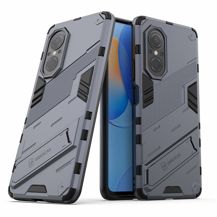PC + TPU Combo Case Kickstand Design Protective Mobile Phone Case for Honor 50 SE/Huawei nova 9 SE - Dark Blue