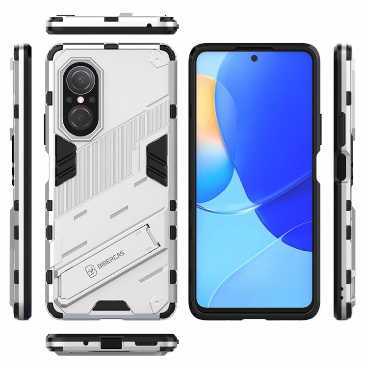 PC + TPU Combo Case Kickstand Design Protective Mobile Phone Case for Honor 50 SE/Huawei nova 9 SE - White
