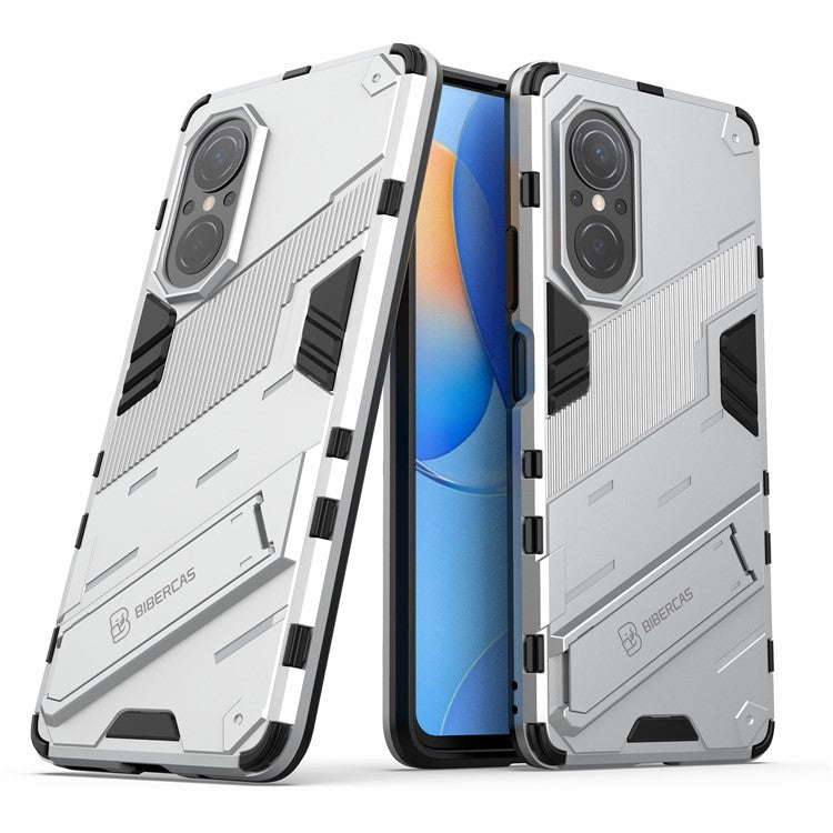 PC + TPU Combo Case Kickstand Design Protective Mobile Phone Case for Honor 50 SE/Huawei nova 9 SE - White