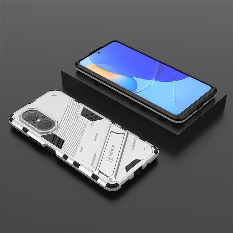 PC + TPU Combo Case Kickstand Design Protective Mobile Phone Case for Honor 50 SE/Huawei nova 9 SE - White