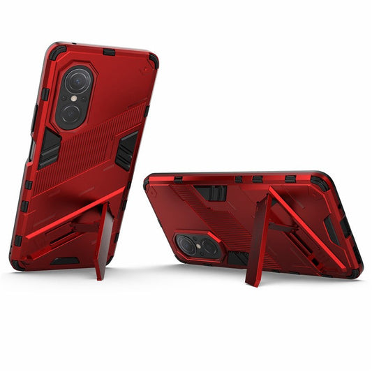 PC + TPU Combo Case Kickstand Design Protective Mobile Phone Case for Honor 50 SE/Huawei nova 9 SE - Red