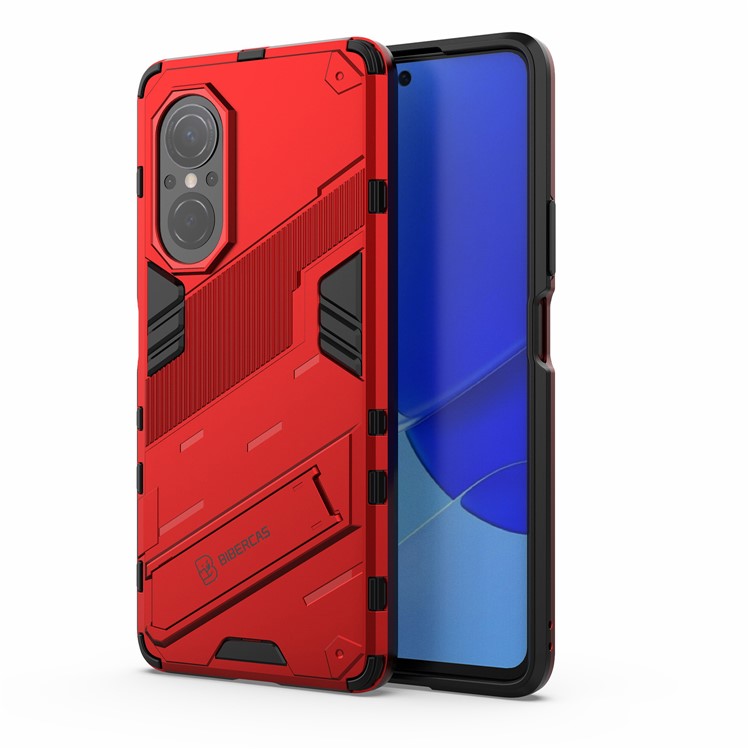 PC + TPU Combo Case Kickstand Design Protective Mobile Phone Case for Honor 50 SE/Huawei nova 9 SE - Red