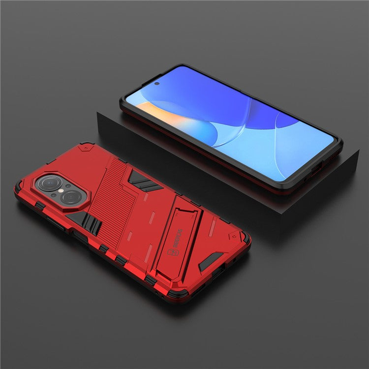 PC + TPU Combo Case Kickstand Design Protective Mobile Phone Case for Honor 50 SE/Huawei nova 9 SE - Red