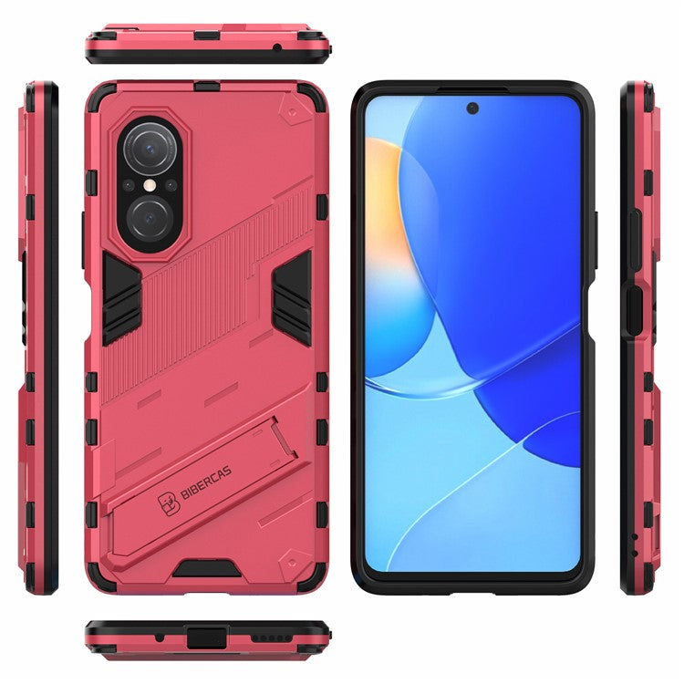 PC + TPU Combo Case Kickstand Design Protective Mobile Phone Case for Honor 50 SE/Huawei nova 9 SE - Rose