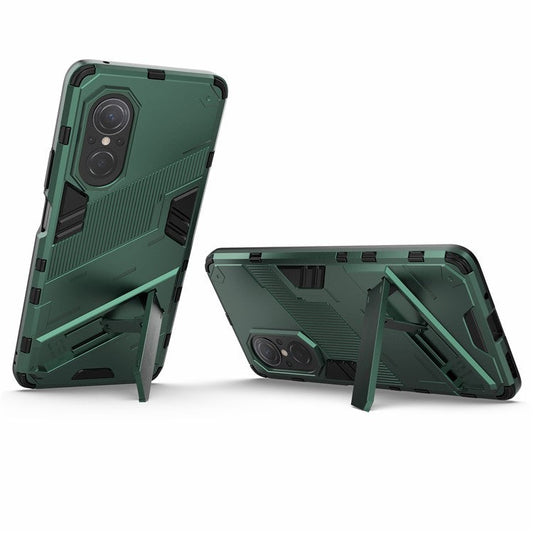 PC + TPU Combo Case Kickstand Design Protective Mobile Phone Case for Honor 50 SE/Huawei nova 9 SE - Green