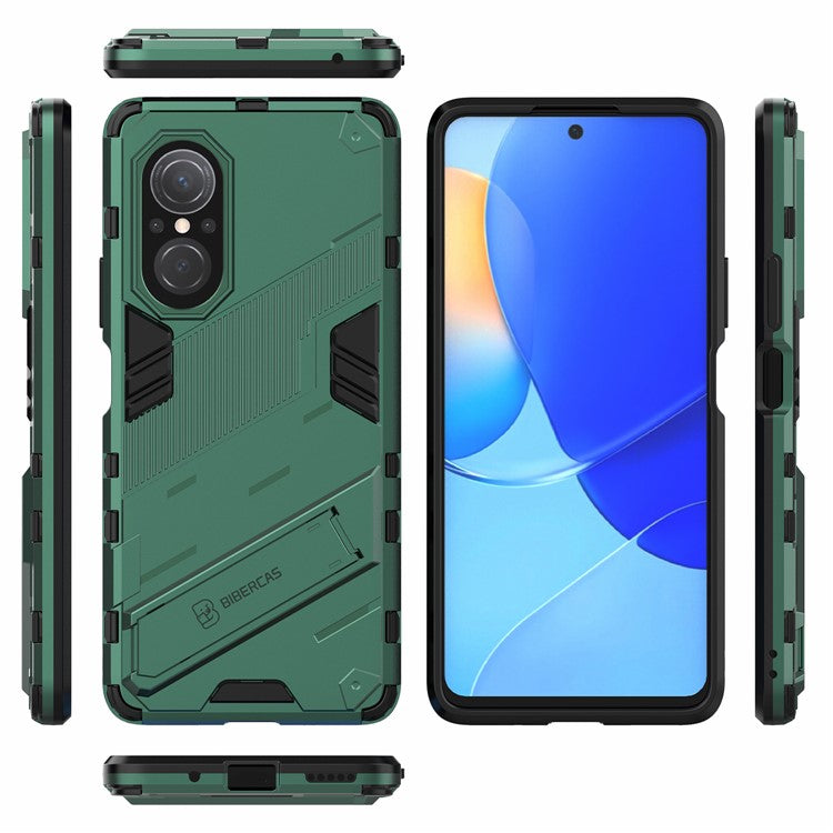 PC + TPU Combo Case Kickstand Design Protective Mobile Phone Case for Honor 50 SE/Huawei nova 9 SE - Green