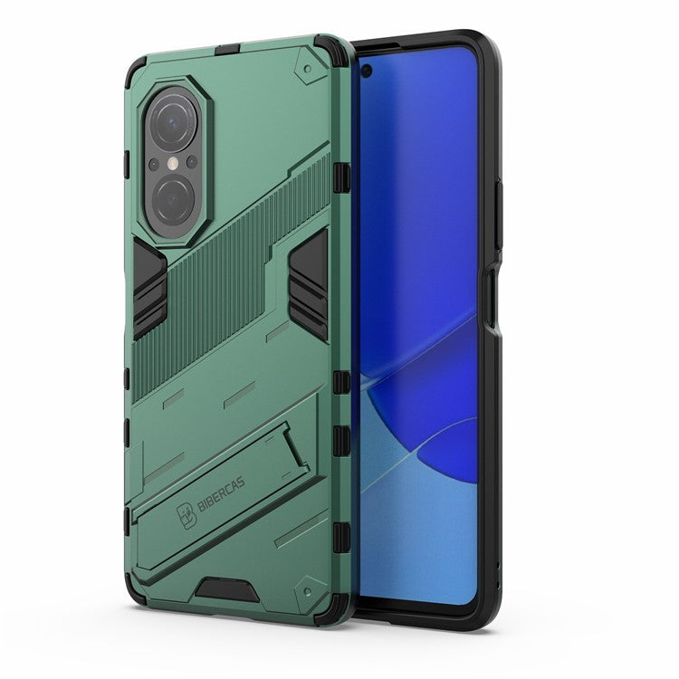 PC + TPU Combo Case Kickstand Design Protective Mobile Phone Case for Honor 50 SE/Huawei nova 9 SE - Green