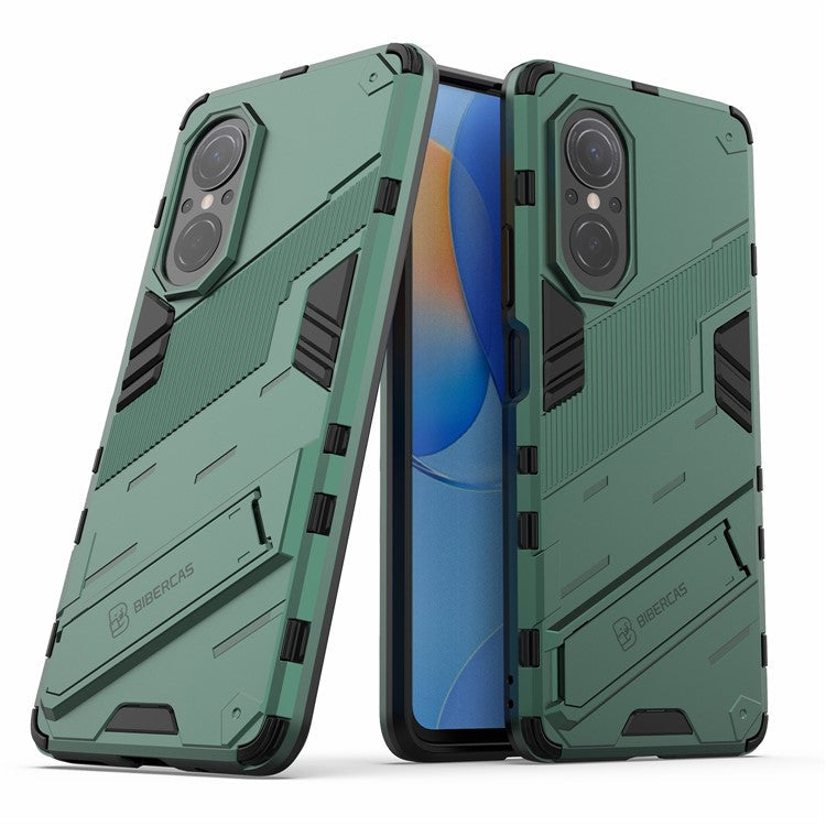 PC + TPU Combo Case Kickstand Design Protective Mobile Phone Case for Honor 50 SE/Huawei nova 9 SE - Green