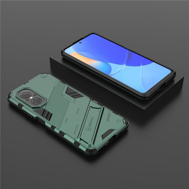 PC + TPU Combo Case Kickstand Design Protective Mobile Phone Case for Honor 50 SE/Huawei nova 9 SE - Green