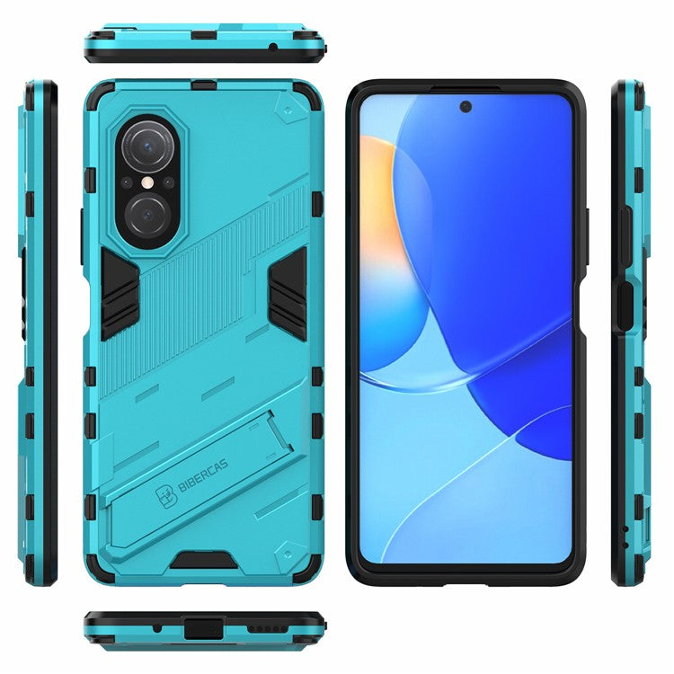 PC + TPU Combo Case Kickstand Design Protective Mobile Phone Case for Honor 50 SE/Huawei nova 9 SE - Baby Blue