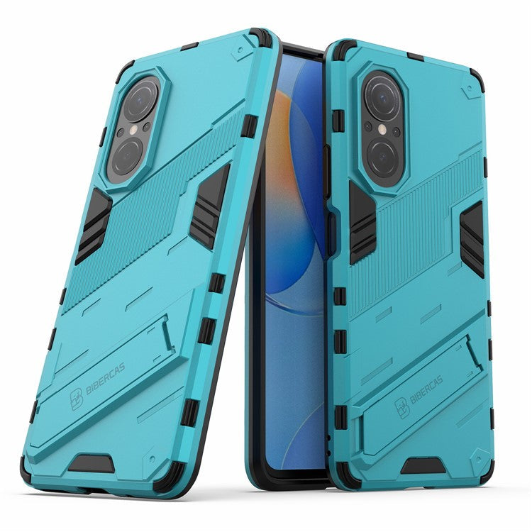 PC + TPU Combo Case Kickstand Design Protective Mobile Phone Case for Honor 50 SE/Huawei nova 9 SE - Baby Blue