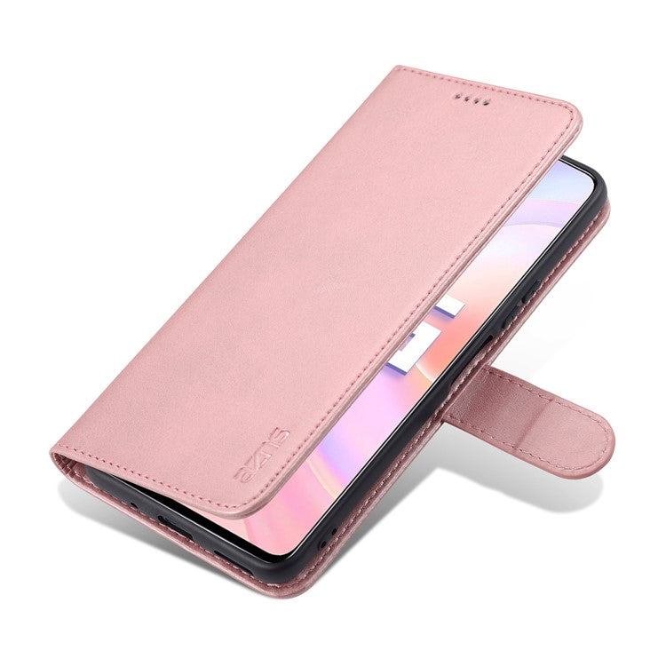 AZNS PU Leather Wallet Case Phone Stand Cover for Honor 50 SE - Rose Gold