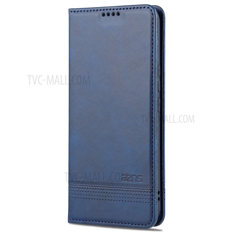AZNS Wallet Case Flip Magnetic Shockproof Interior Protective Stand Cover for Honor 50 - Blue