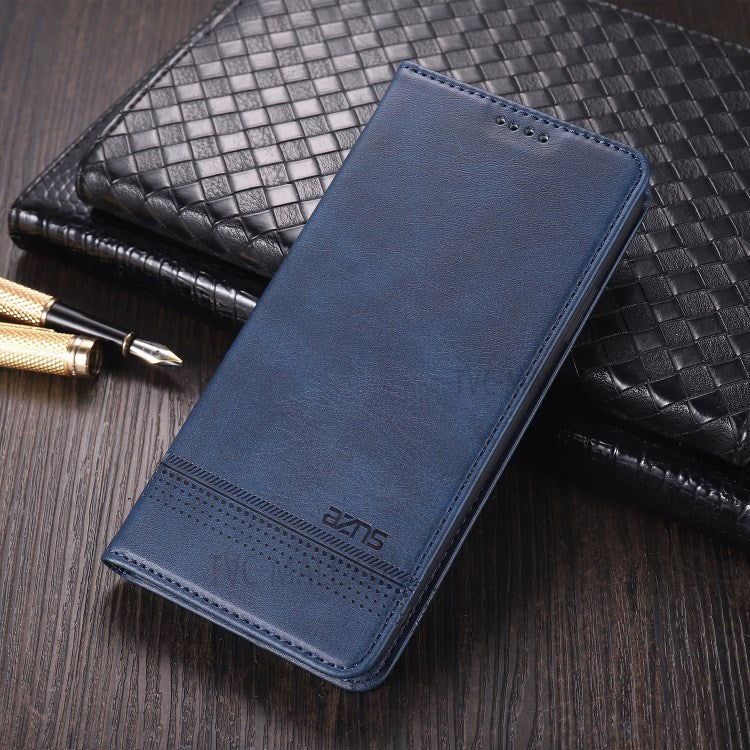AZNS Wallet Case Flip Magnetic Shockproof Interior Protective Stand Cover for Honor 50 - Blue