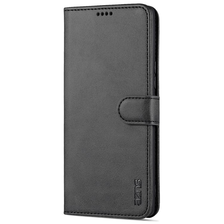 AZNS PU Leather Wallet Stand Protective Phone Cover Case for Honor 50 - Black
