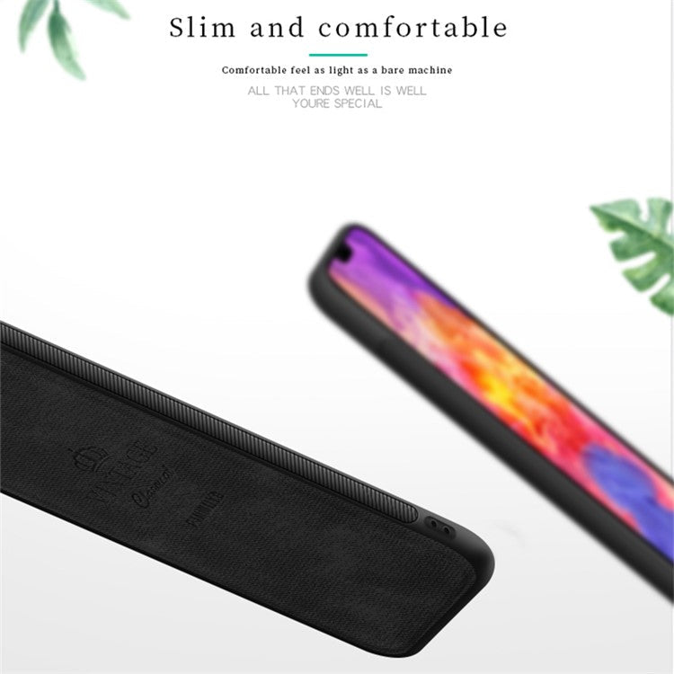 PINWUYO Honorable Series Slim Anti-Drop Protective Leather Coated PC + TPU Combo Case for Huawei P20 Lite (2018)/Nova 3e (China) - Black