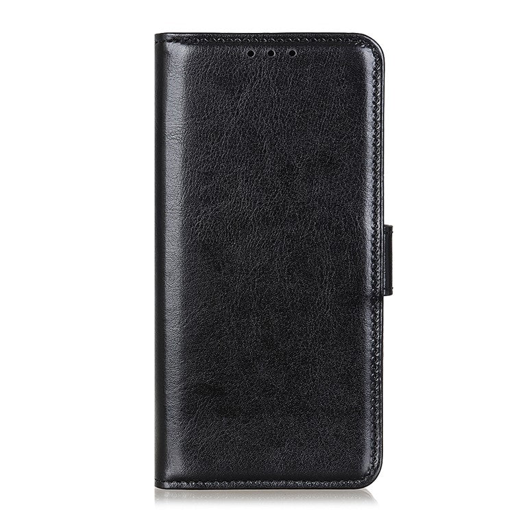 TPU + PU Leather Crazy Horse Texture Wallet Stand Case Folio Flip Magnetic Shockproof Protective Cover for Honor 50 - Black