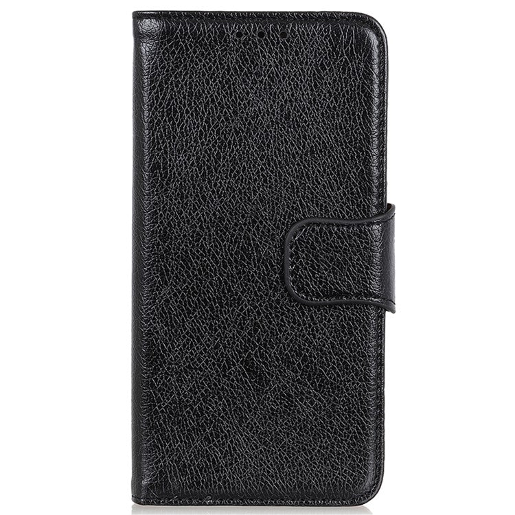 For Honor 50 Nappa Texture Split Leather Wallet Soft TPU Shockproof Protective Stand Flip Phone Case - Black