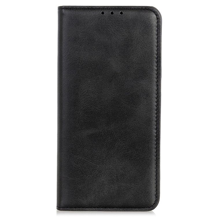Magnetic Auto-absorbed Phone Case Shockproof Stand Split Leather Wallet Flip Phone Protective Cover for Honor 50 - Black