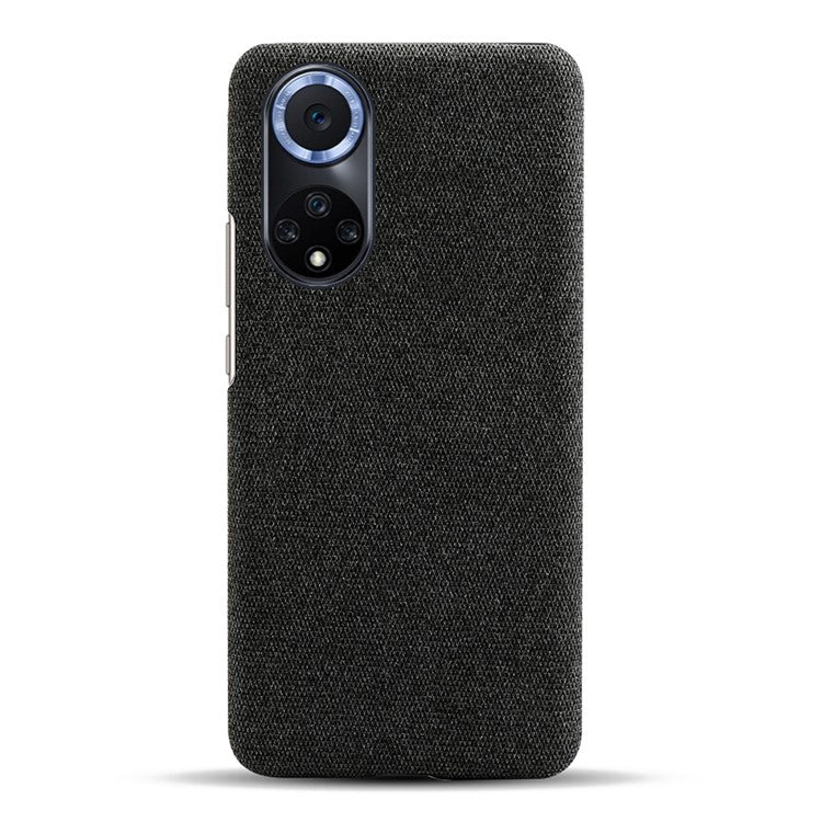 KSQ Scratch Resistant Phone Shell Cloth Coated Plastic Phone Case for Huawei nova 9 / Honor 50 - Black