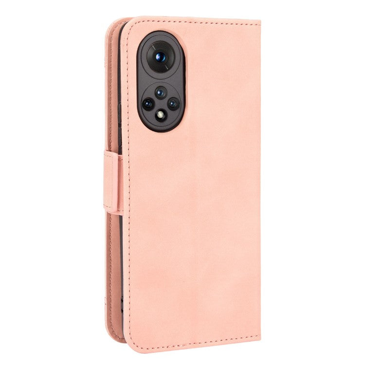 For Honor 50 Special Flip Phone Case Multiple Card Slot Design PU Leather Wallet Cover Protector - Pink