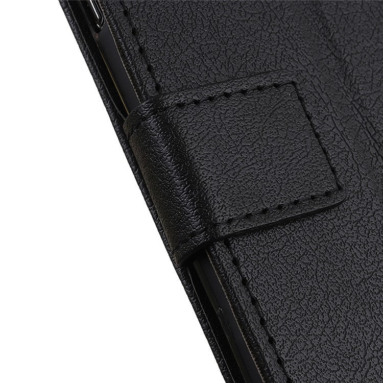 Stand Book Design Premium PU Leather Wallet Magnetic Flip Folio Cover for Honor 50 Lite / Huawei nova 8i - Black