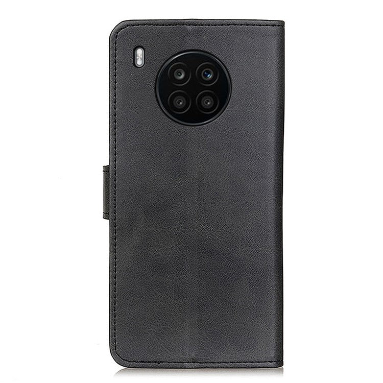 Adjustable Viewing Stand Magnetic Closure Wallet Design Leather Phone Cover for Huawei nova 8i/Honor 50 Lite - Black