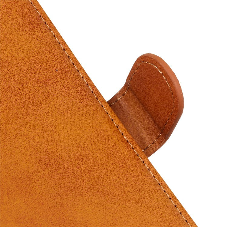 Adjustable Viewing Stand Magnetic Closure Wallet Design Leather Phone Cover for Huawei nova 8i/Honor 50 Lite - Brown