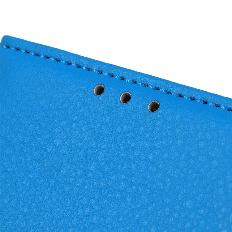 Wallet Stand Design Litchi Texture PU Leather Phone Case Cover Protector for Huawei nova 8i/Honor 50 Lite - Blue