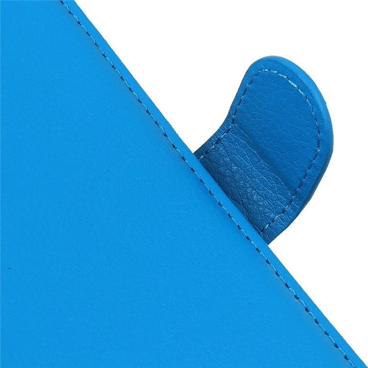 Wallet Stand Design Litchi Texture PU Leather Phone Case Cover Protector for Huawei nova 8i/Honor 50 Lite - Blue