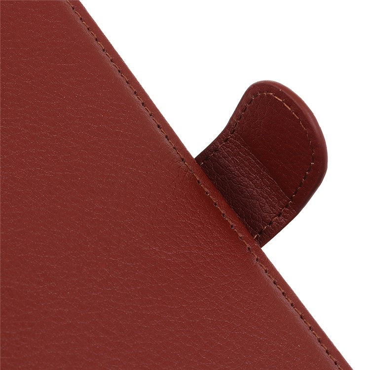 Wallet Stand Design Litchi Texture PU Leather Phone Case Cover Protector for Huawei nova 8i/Honor 50 Lite - Brown