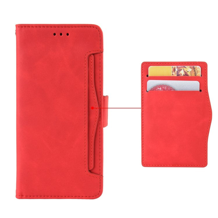 Special Phone Case Magnetic Closure Multiple Card Slots Design PU Leather Wallet Phone Cover for Huawei nova 9 Pro / Honor 50 Pro - Red