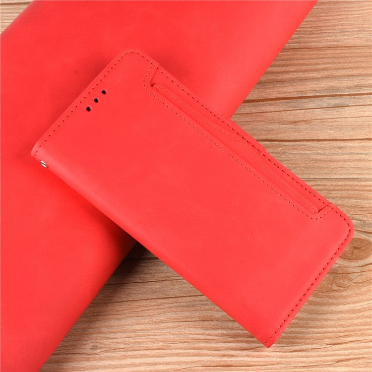 Special Phone Case Magnetic Closure Multiple Card Slots Design PU Leather Wallet Phone Cover for Huawei nova 9 Pro / Honor 50 Pro - Red