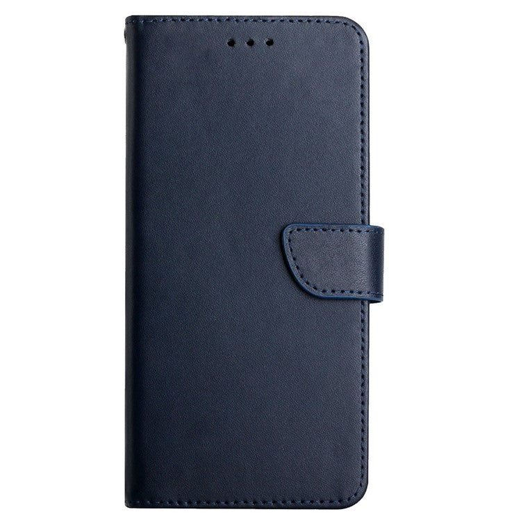 For Huawei P20 Flip Cover TPU + Genuine Leather Nappa Texture Multifunction Wallet Stand Good Protective Phone Case - Blue