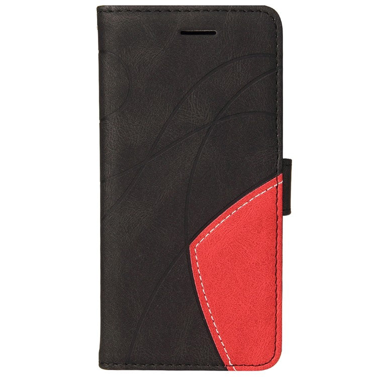KT Leather Series-1 Anti-fingerprint Dual-Color Splicing Style Flip Phone Shell PU Leather Wallet Design Phone Case with Stand for Huawei nova 9 / Honor 50 - Black