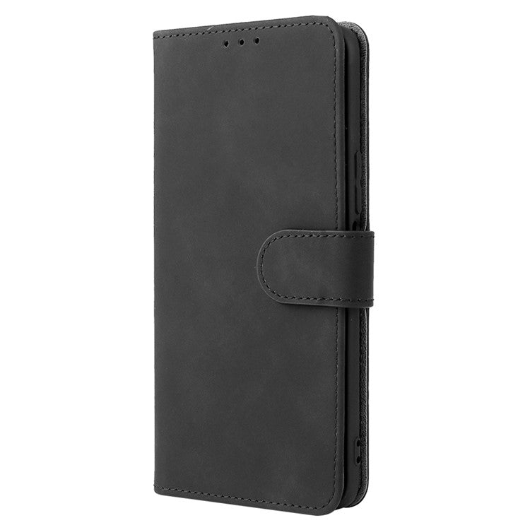 Folio Flip Skin-Touch Feeling Case Drop-Proof Stand Wallet Leather Cover for Honor 50 Lite / Huawei nova 8i - Black