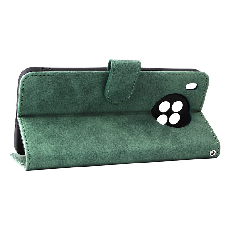 Folio Flip Skin-Touch Feeling Case Drop-Proof Stand Wallet Leather Cover for Honor 50 Lite / Huawei nova 8i - Green
